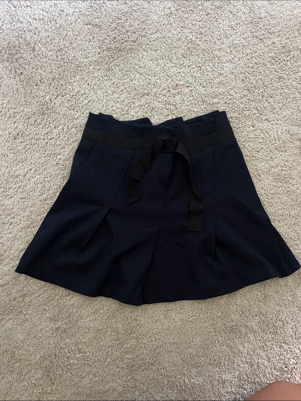 Halogen Navy Tie-Waist Circle Skirt